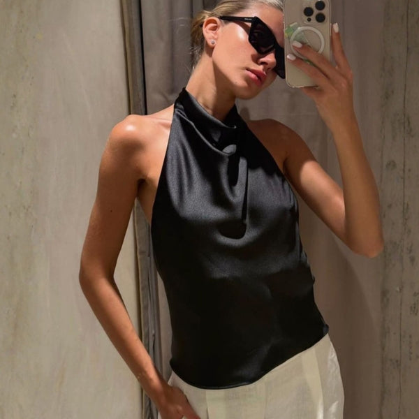 The Siena Draped Halter-Neck Top