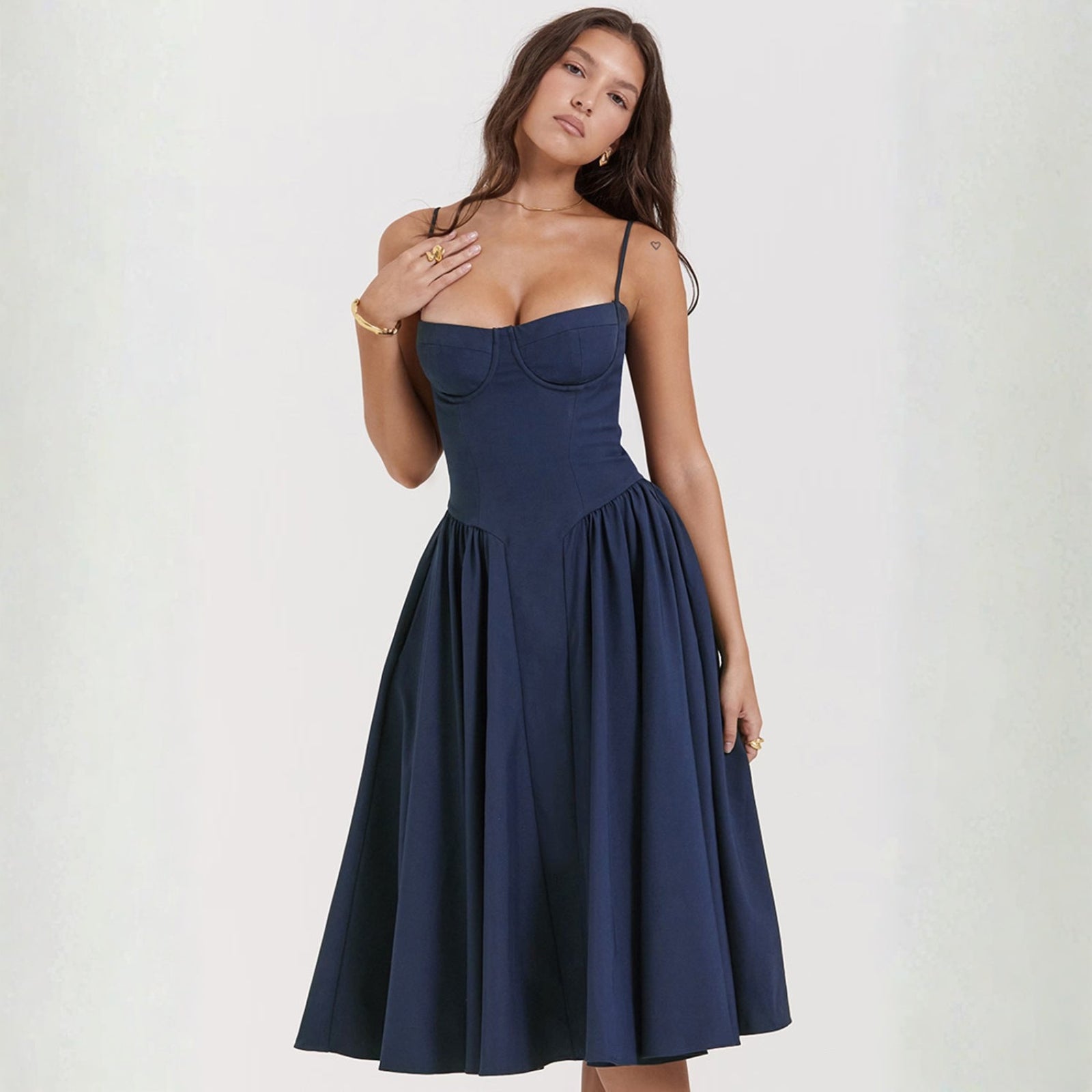 The Sorrento Bustier Pleated Dress