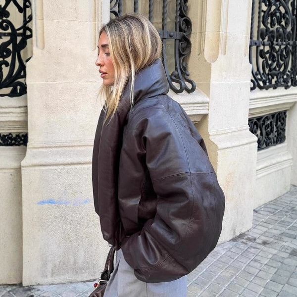 The Aspen Puffer-Collar Cropped Jacket