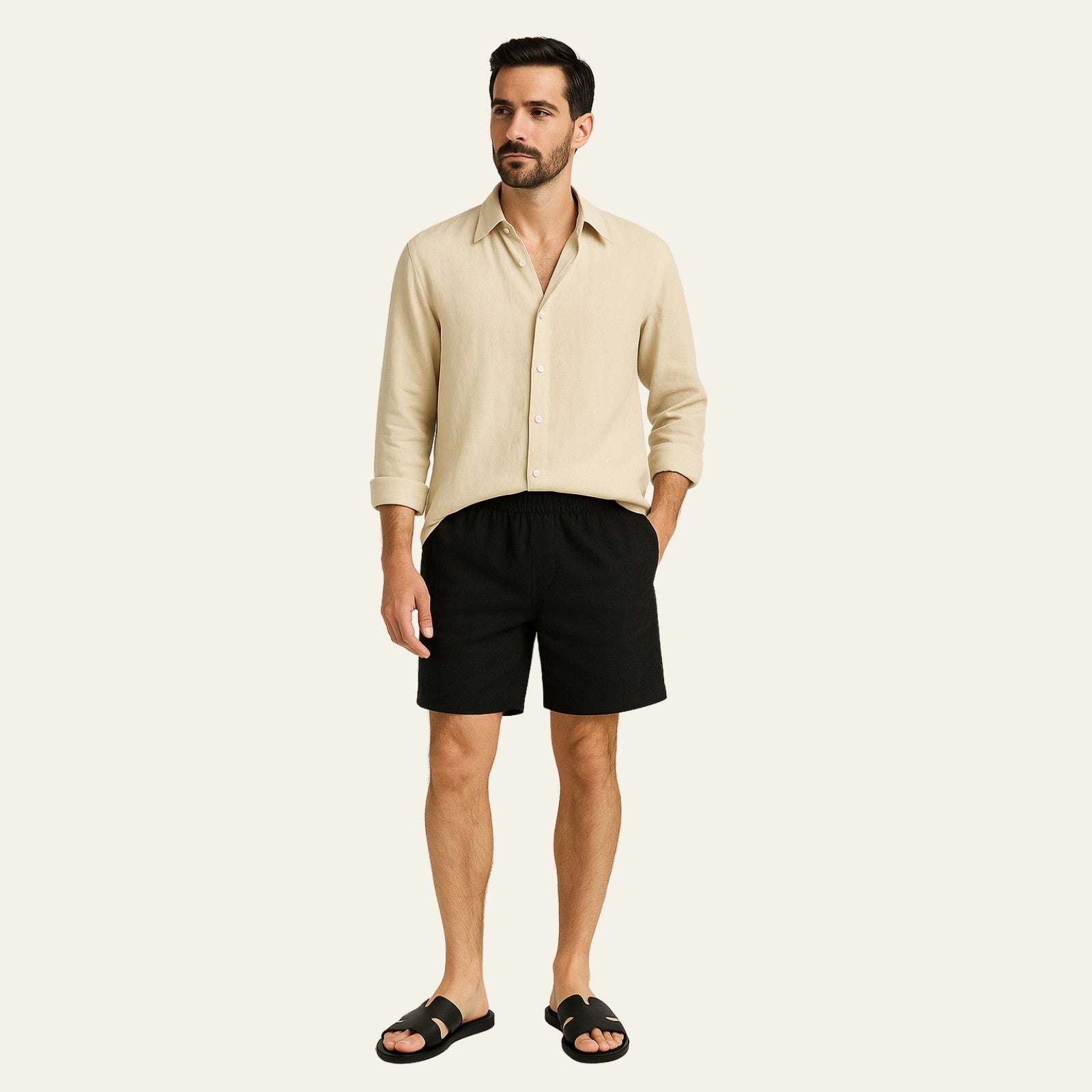 The Solstice Linen Set Black