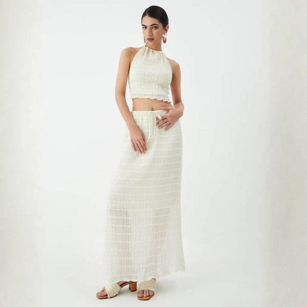 The Capri Tiered Halter Maxi Set