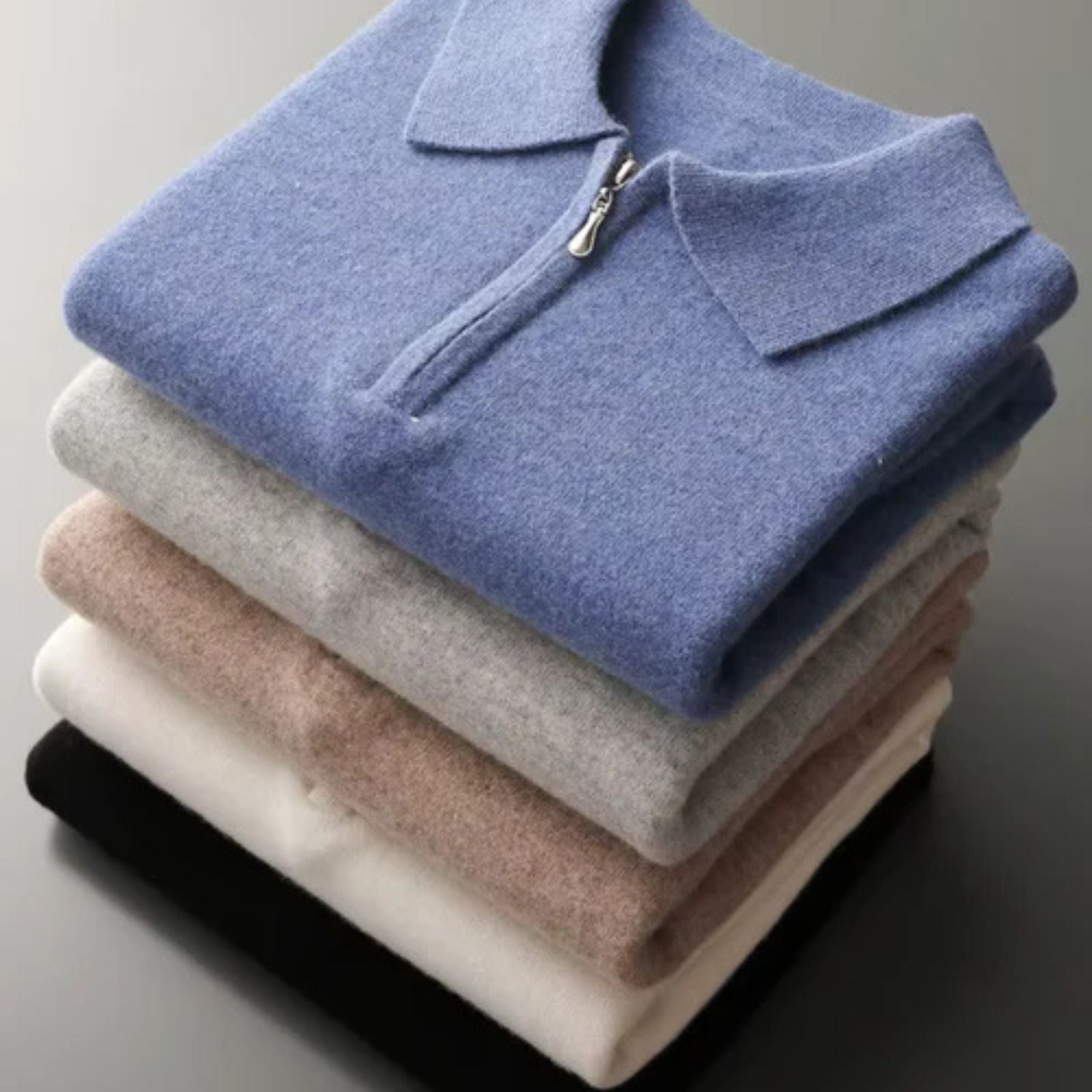 The Vienna Merino Wool Half Zip Polo