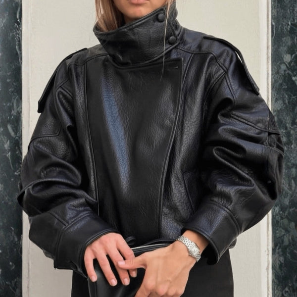 The Lucille Asymmetrical Leather Jacket