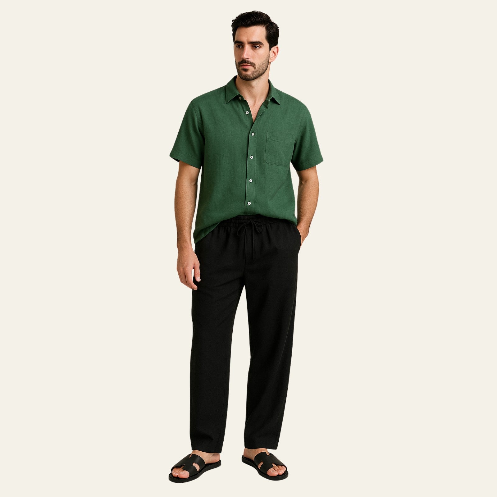 The Provençal Linen Set Black