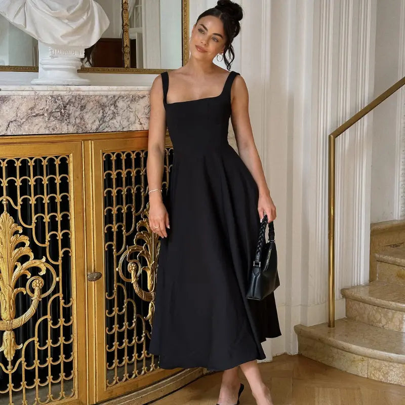 The Valencia Square-Neck Midi Dress