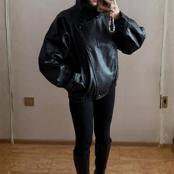 The Lucille Asymmetrical Leather Jacket