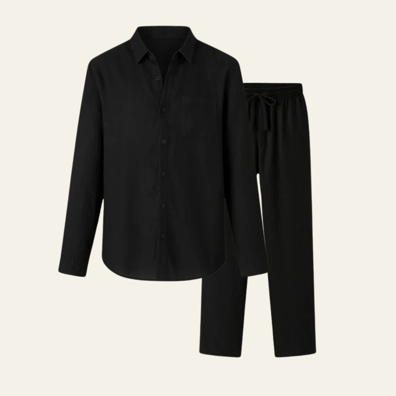 The Atlas Linen Set Black