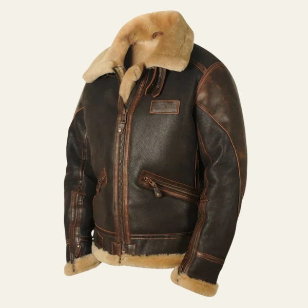 The Maverick Shearling-Collar Aviator Jacket
