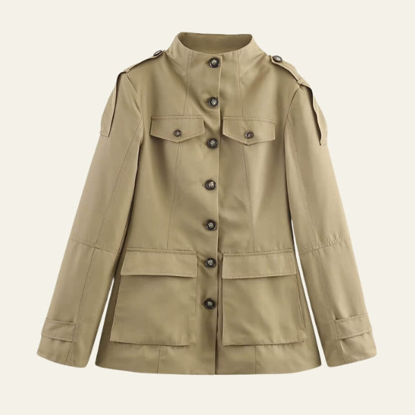 The Savanna Stand-Collar Utility Trench Coat