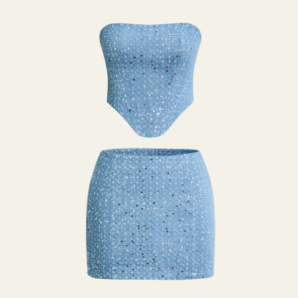 The Milan Sequin Strapless Mini Set