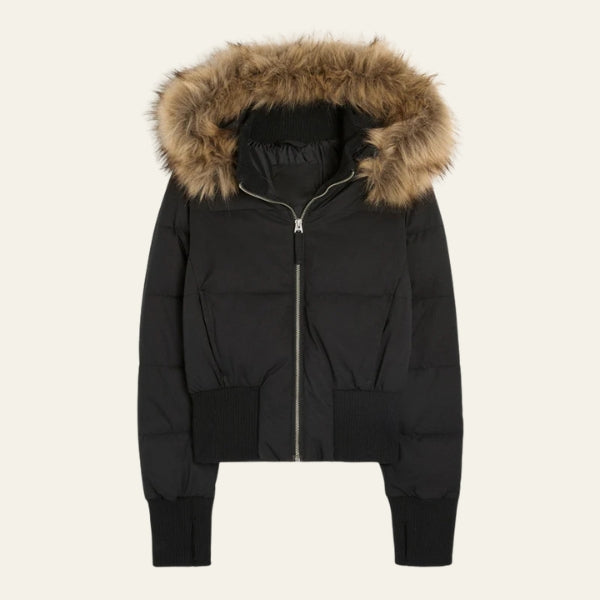 The Aurora Fur-Trim Hooded Quilted Puffer Jacket
