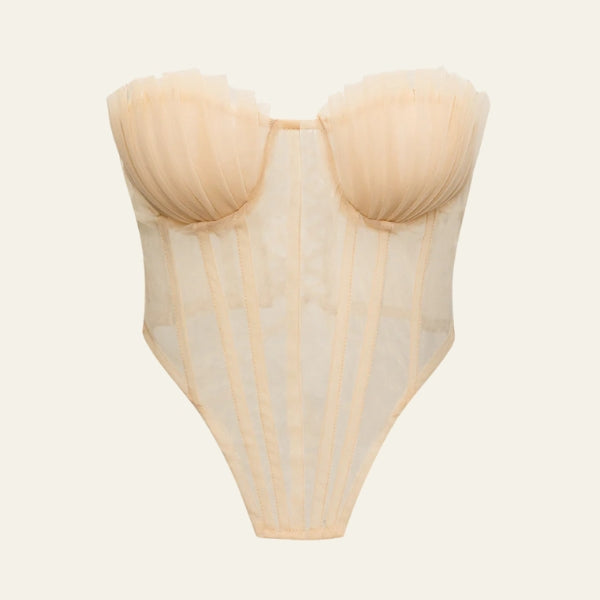 The Capri Tie-Back Sheer Mesh Corset Top