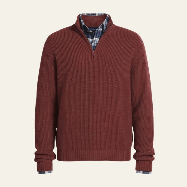 The Highland Ribbed Quarter-Zip Knit