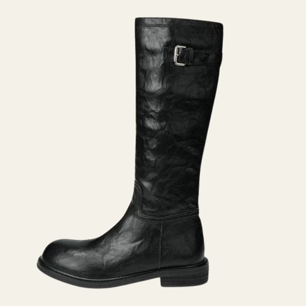 The Oslo Washed Leather Knight Boot
