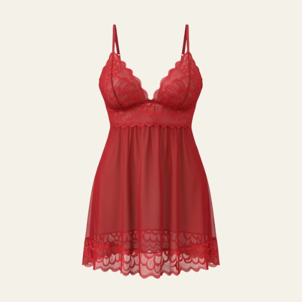 The Amalfi Rouge Lace Nightdress