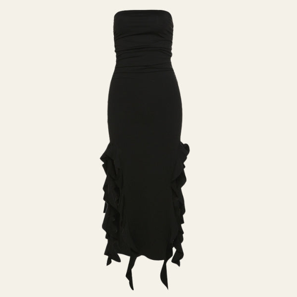 The Ravello Ruffle High-Slit Mini Dress