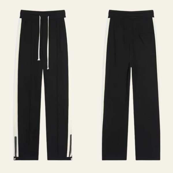 The Milan Side-Stripe Zip-Hem Trousers