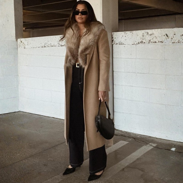 The Sienna Faux-Fur Collar Wrap Coat