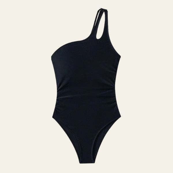 The Capri Ruched One-Shoulder Swimsuit