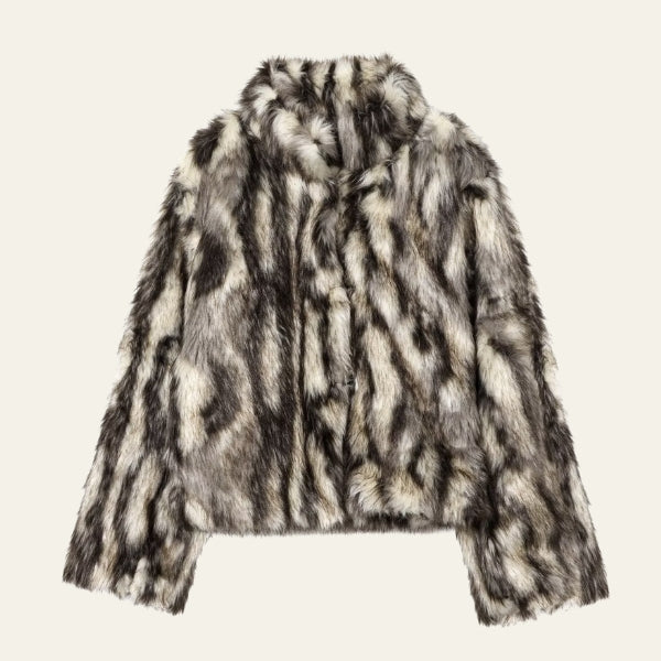 The Aspen Plush Faux-Fur Cropped Jacket