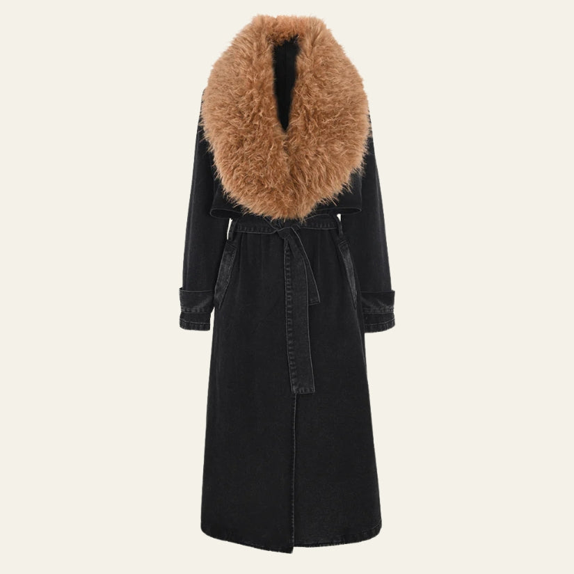 The Aspen Denim Shearling Coat