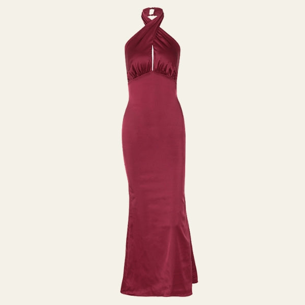 The Marbella Cross-Halter Evening Dress