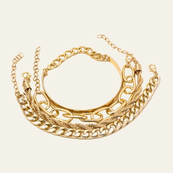 The Lisbon Layered Chain Bracelet Set