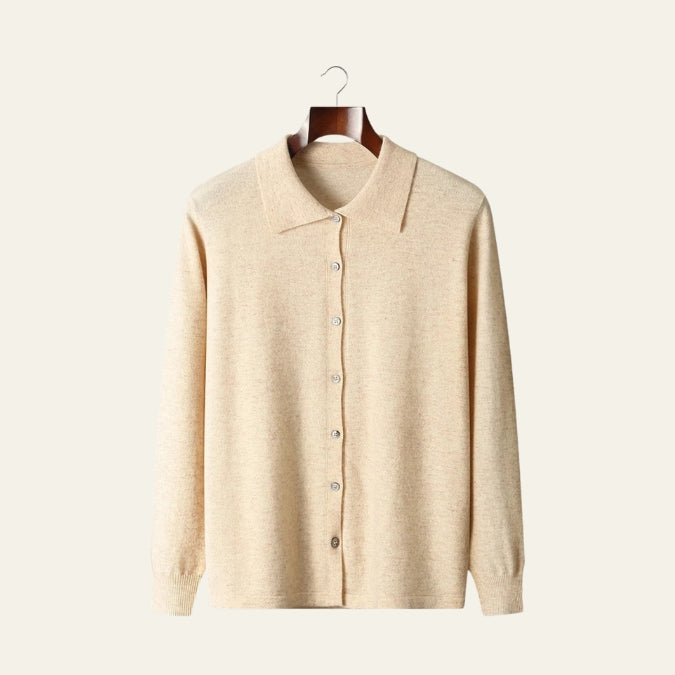 The Amalfi Merino Wool Polo Cardigan