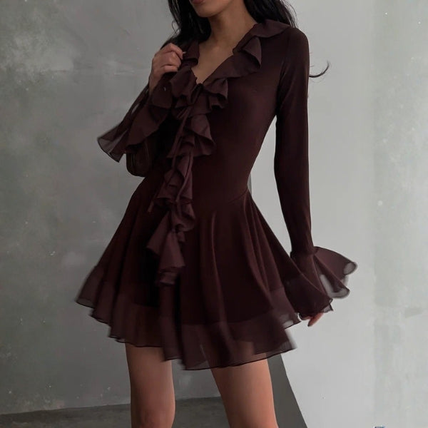 The Verona Ruffle-Trim Mini Dress
