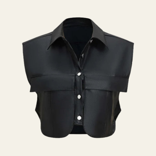 The Soho Cropped Leather Shirt
