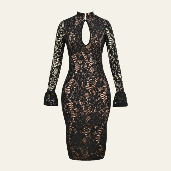 The Verona Cut-Out Lace Midi Dress