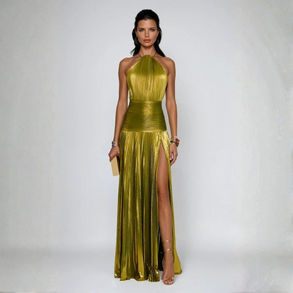 The Peridot Halter Maxi Dress