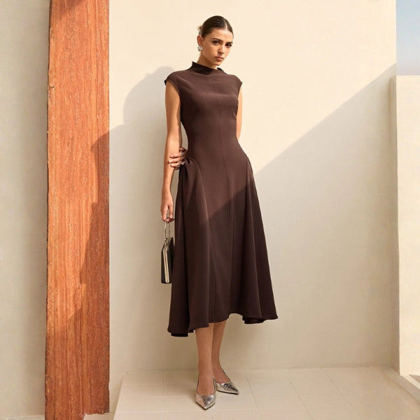 The Firenze Drape-Detail Midi Dress