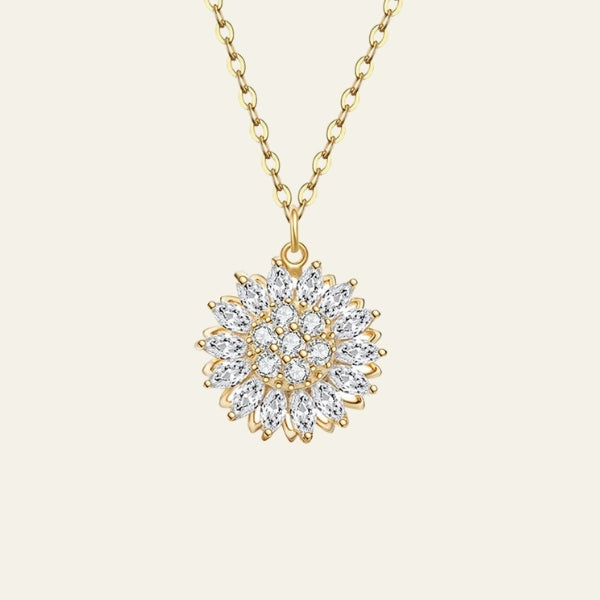 The Florence Floral Pavé Pendant Necklace