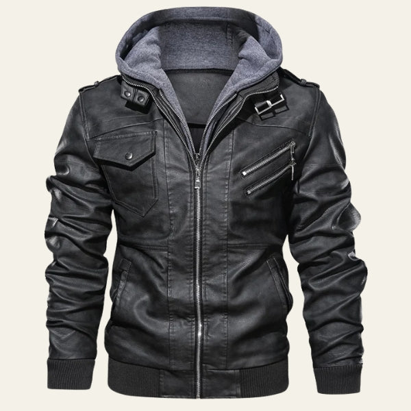 The Oslo Hooded Leather Jacket