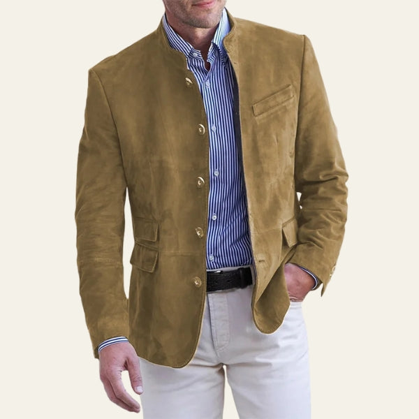 The Verona Soft-Suede Effect Stand-Collar Jacket