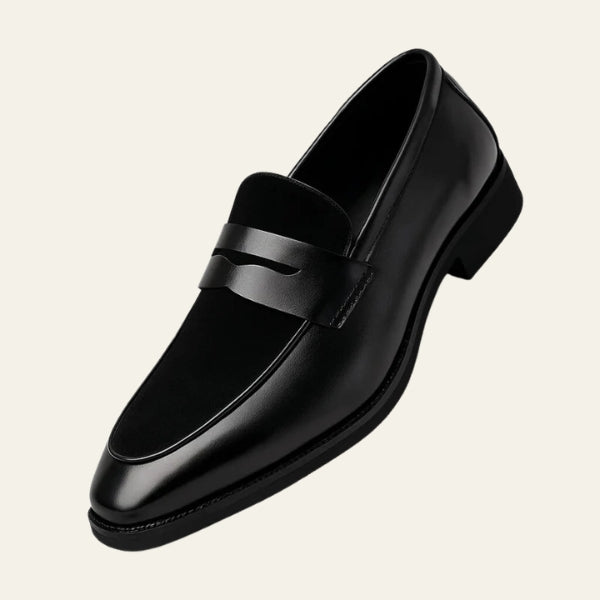 The Riviera Suede-Panel Penny Loafers