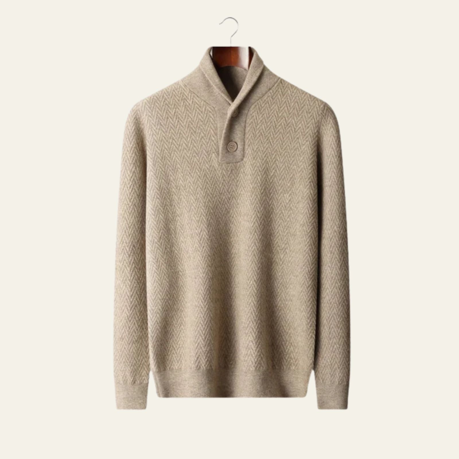 The Cortina Cashmere Zigzag Button Sweater
