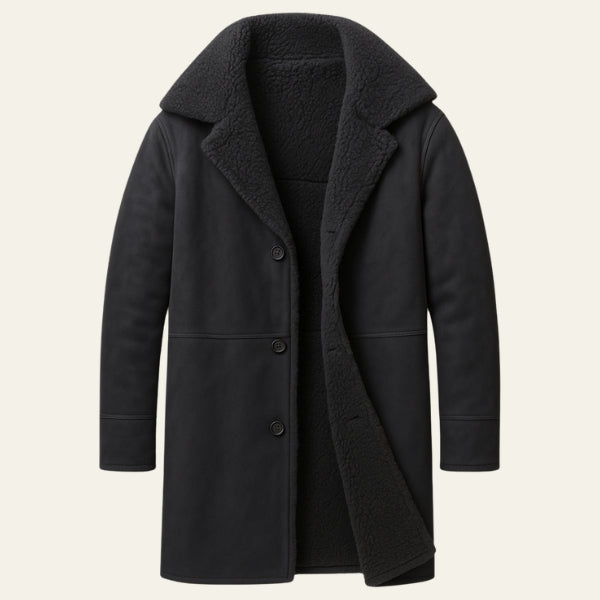 The Yukon Shearling-Lined Button Coat