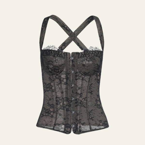The Parisian Lace-Trim Corset Top