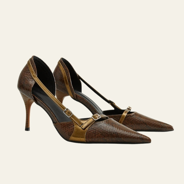 The Verona Buckled Strap Pointed Heels