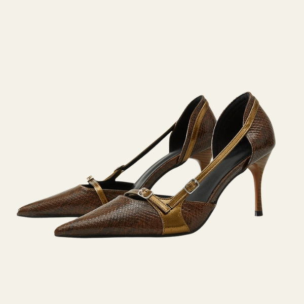 The Verona Buckled Strap Pointed Heels