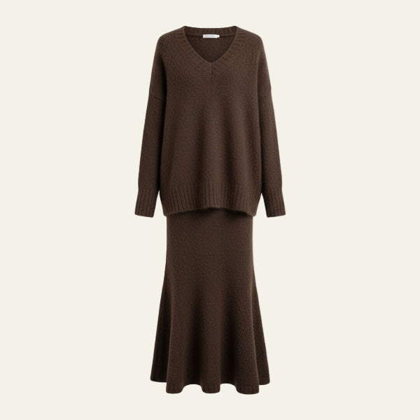 The Bordeaux Knit Skirt Set