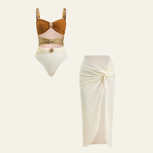 The Riviera Beaded Cut-Out Swimsuit Set