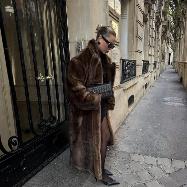 The Aspen Maxi Plush Faux-Fur Coat