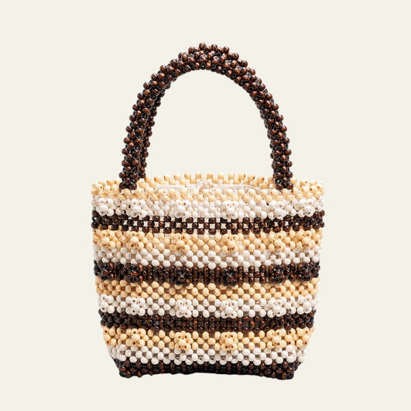 The Bali Striped Beaded Tote Bag