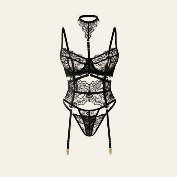 The Verona Lace Harness Lingerie Set