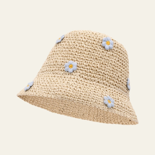 The Riviera Daisy-Appliqué Bucket Hat