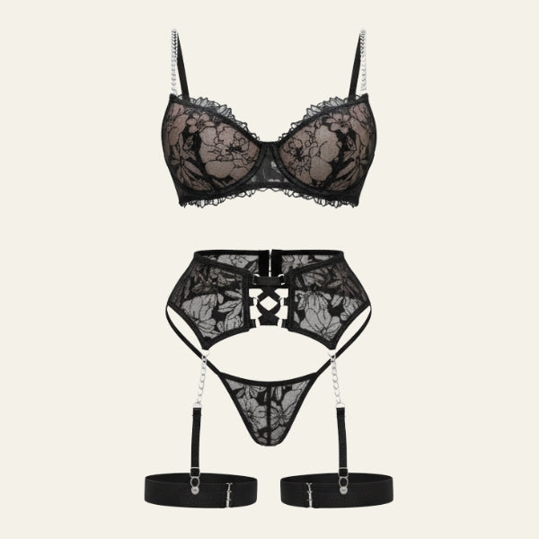 The Bianca Chain-Lace Lingerie Set