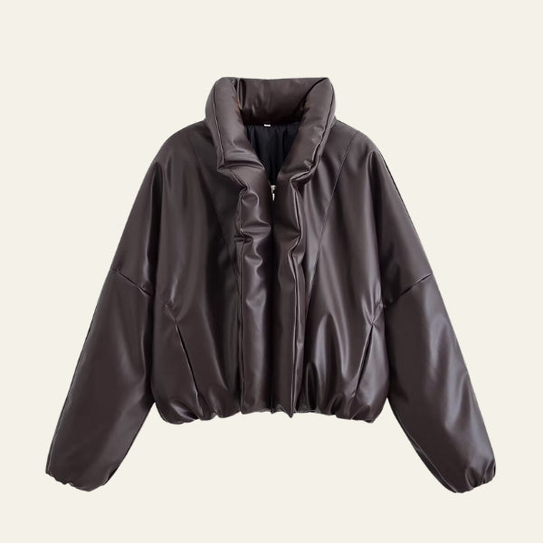 The Aspen Puffer-Collar Cropped Jacket